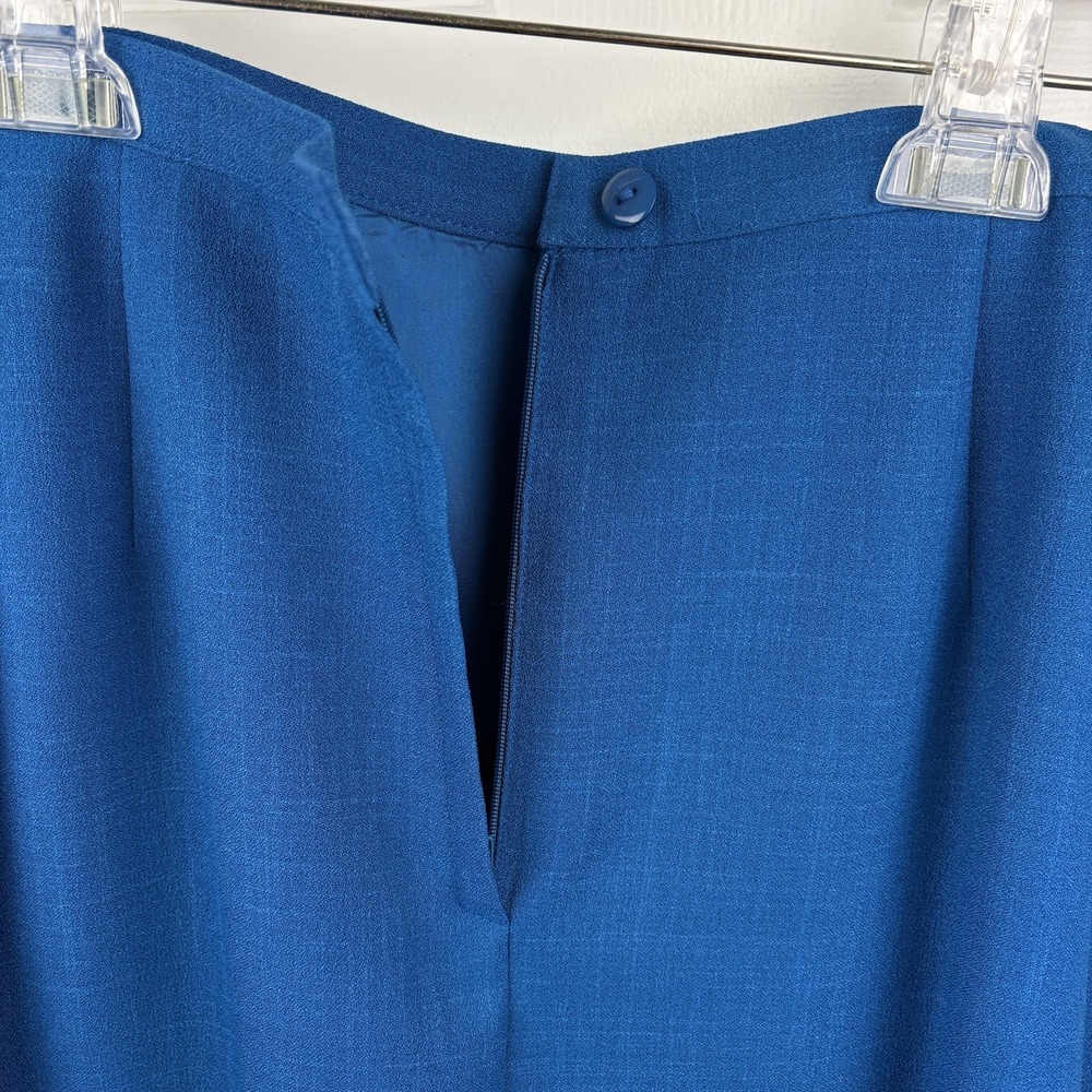 John Meyer Skirt Suit Set Womens 18 Blue Crepe Jacket Skirt Lined Career NEW - Picture 12 of 16